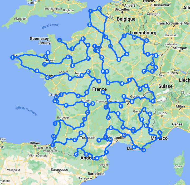 Plan du tour de France